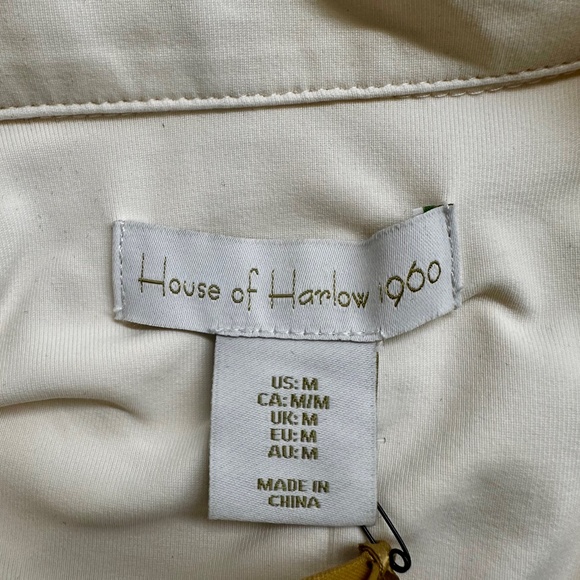 House of Harlow 1960 Collard Ivory Bodysuit Size S - Picture 3 of 5